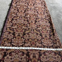 Vtg Unicorn Brocade Tapestry Fabric Animals Floral Maroons Gold 4.25 Yards 54” W