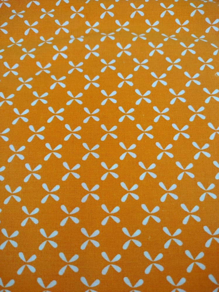 Quilter’s Showcase Orange White Bow Butterfly Design Fabric 2 Yds x 46″