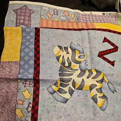 Baby Quilt panel fabric Animals and Letters Cranston Print Works Leslie Beck 1Y