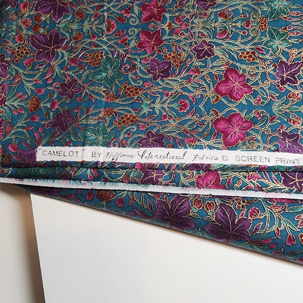 Camelot by Hoffman Intl Fabrics Teal Violet Gold 10 full yards vintage cotton