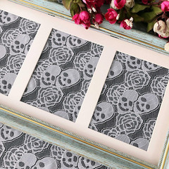 White Lace Fabric, Soft and Durable Lace Fabric by the Yard, 59 X 72 Inches Skul