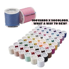 56 Spools Sewing Thread Kit for Hand and Machine Use, Assorted