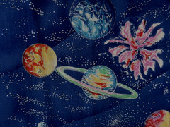 Space, Planets, Earth, Cotton Sparkly Fabric , 44″ wide, 4 yards