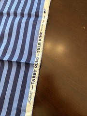 1 yard Tula Pink Tabby Road Blue Tent Stripe Clear Skies Fabric Cotton OOP