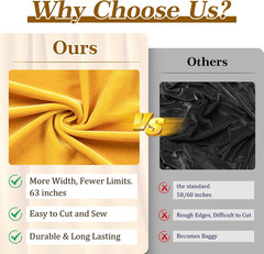 Stretch Velvet Fabric by the Yard, Soft Luxury 240GSM – 63″ Wide, 95% Polyester