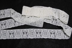 Rare Vintage Cotton Nylon Lace NOS” 2″ Across White Color by the Yard