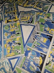 Vintage VHTF 1950s/60s Comic Strip Young Boy Cotton Fabric 1 Yard X 35″ Wide