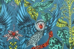 CLARKE & CLARKE BY EMMA SHIPLEY CURTAIN FABRIC Amazon 1.4 METRE NAVY 100% COTTON