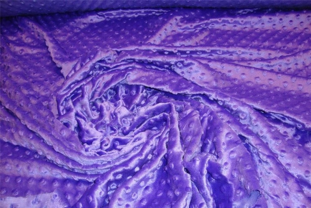 Minky Dimple dot soft cuddle fabric by the yard 60″ wide -Purple
