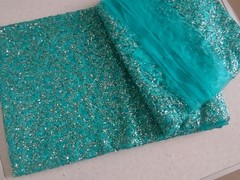 5yd – Shiny Glitter Sequin Glued Soft Tulle Fabric for Wedding, Evening Wear, Sp