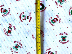 Quilted Nursery Baby Fabric Mini Print – MY FIRST CHRISTMAS – 60 ” W x 39″L