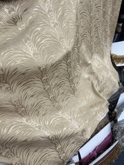 Damask Jacquard Brocade Fabric – 59” Wide -Sold By The Yard – antique gold