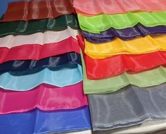 Mirror Organza 15 colors 59″, by the yard. Shinny organza. Swatches available.