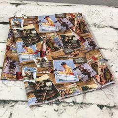 Fabric Saturday Evening Post Print Crafts Sewing Remnant 18 X 42
