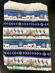 Winterwood Flannel Fabric Polar Bears Bunnies Goose Squirrels Blue BTY