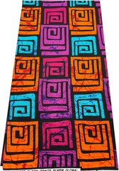 Orange Turquoise Purple African Tribal Print 45″ width sell by 6 yards