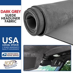 Dark Grey Suede Headliner Fabrics Foam Backed 80″x60″ Ceiling Replace Material