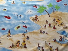 Cotton Fabric Socks Monkey Sumer Island By Moda 44”x 32”102