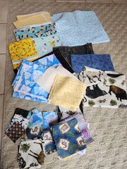 2 lb. box of Flannel Fabric Scraps, some large pieces.