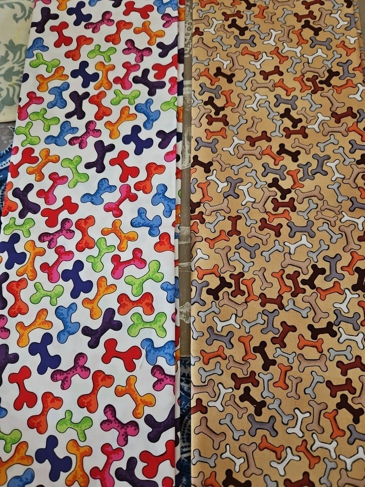 Loralie Harris Design VTG 2 Pieces Of Fancy Bones & Dog Bones 18″ X 44″ Each
