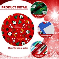 16 Pieces Winter Fat Fabric Bundle Quarters Snowman Snowflake Patterned Cotto…