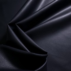 Deep Navy Matte Leatherette Fabric 54″ Subtle Pebble Grain By The Yard