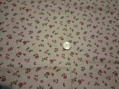 Pink And Green Floral On White Cotton Fabric 44″ X 32″