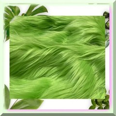Vibrant Lime Zest Shaggy Fabric 15×15 Inches