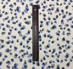BALLARD DESIGNS MIRA BLUE ANIMAL LEOPARD DESIGN BASKETEWEAVE FABRIC BY YARD 54″W