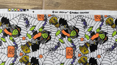 VTG 90s Halloween Sue Dreamer Fabric Country Trick Treat Witches 1-7/8 Yd X 44