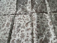 Tan Fabric Brown Design Print Material 1.8 Yards MT109