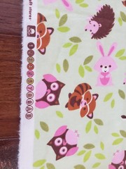 Woodland Animal Green Children Nursery Fabric 43X80″ Snuggle Flannel 100% Cotton