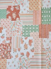 2 Piece VTG Unused Poly Floral Patchwork Print Material Stretch Lots Of Goodness