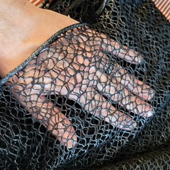Irregular Designers Hollow Net Fabric – Silver/Black – Halloween, witch, JoAnn