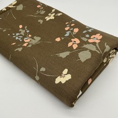 Vtg House N Home Fabrics & Draperies 1982 Brown Floral Upholstery Fabric 2.5 Yds