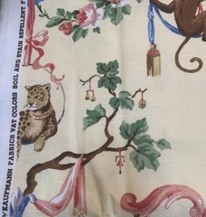 Remnant – Antique Circus Toile Designer Upholstery fabric- 2 Yd 10”
