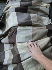 100% Silk plaid silk fabric 3 pieces 2.5 yards x 58″ totaling 7 yards altogether