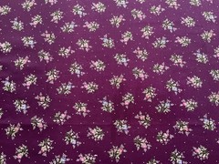 Fabric Cotton Little Pink Rose Purple Flower 44”x 43” 82
