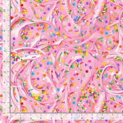 Food Fabric | Sweet Life Frosting & Sprinkles Pink | Timeless Treasures YARD