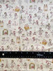 Paris Cats Cotton Fabric Benartex Sewing Quilting Craft France Pink 1 Yd x 44″