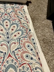 Clarke and Clarke fabric Persia col.denim/raspberry 25 Yards Available