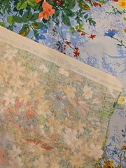 VTG House ‘N Home Fabrics & Draperies 48″ X 46″ Fabric Floral Blue Green