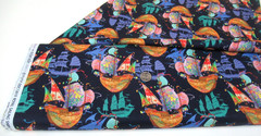 Michael Miller quilt-craft fabric ROYAL SAILING SHIPS navy 2 yds (ddc-12610) new