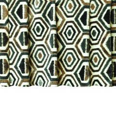 Bottle Green & Brown Geometric Printed Velvet Fabric By The Yard, Upholstery