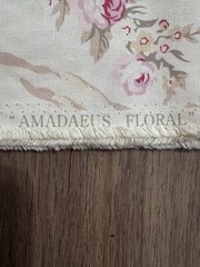 Vintage 1996 Amadeus Floral Cotton Fabric 54”x204” Shabby Chic Roses Cottagecore