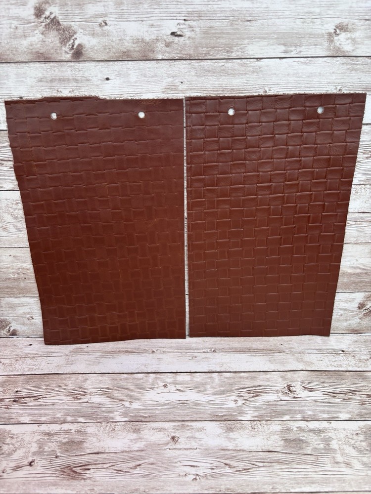 Lot Of 2 Peru Basket Weave Brown 6×10 Genuine Leather Sample Sheets