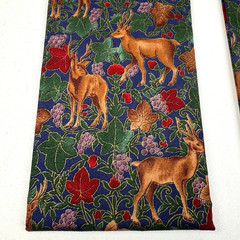 NOS Vtg Deer Leaves Forest Fawn Grapes Fabric Hoffman California 2 pc 18″ x 45″