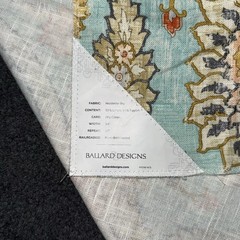 Ballard Designs Nicolette Sky Geometric Palmettes Fabric Linen Blend 35″x35″