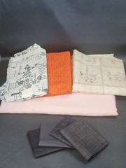 Vintage Lot of 24 lbs of Fabric Remnants Quarters Yards ~ 30 Different Patterns