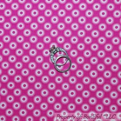 BonEful Fabric FQ Cotton Quilt Pink White Little Small Polka Dot Circle Girl VTG